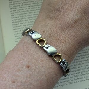 Elegant Two-Tone Heart Bracelet